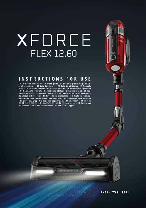 libretto istruzioni aspirapolvere rowenta x-force flex|rowenta xforce flex instructions.